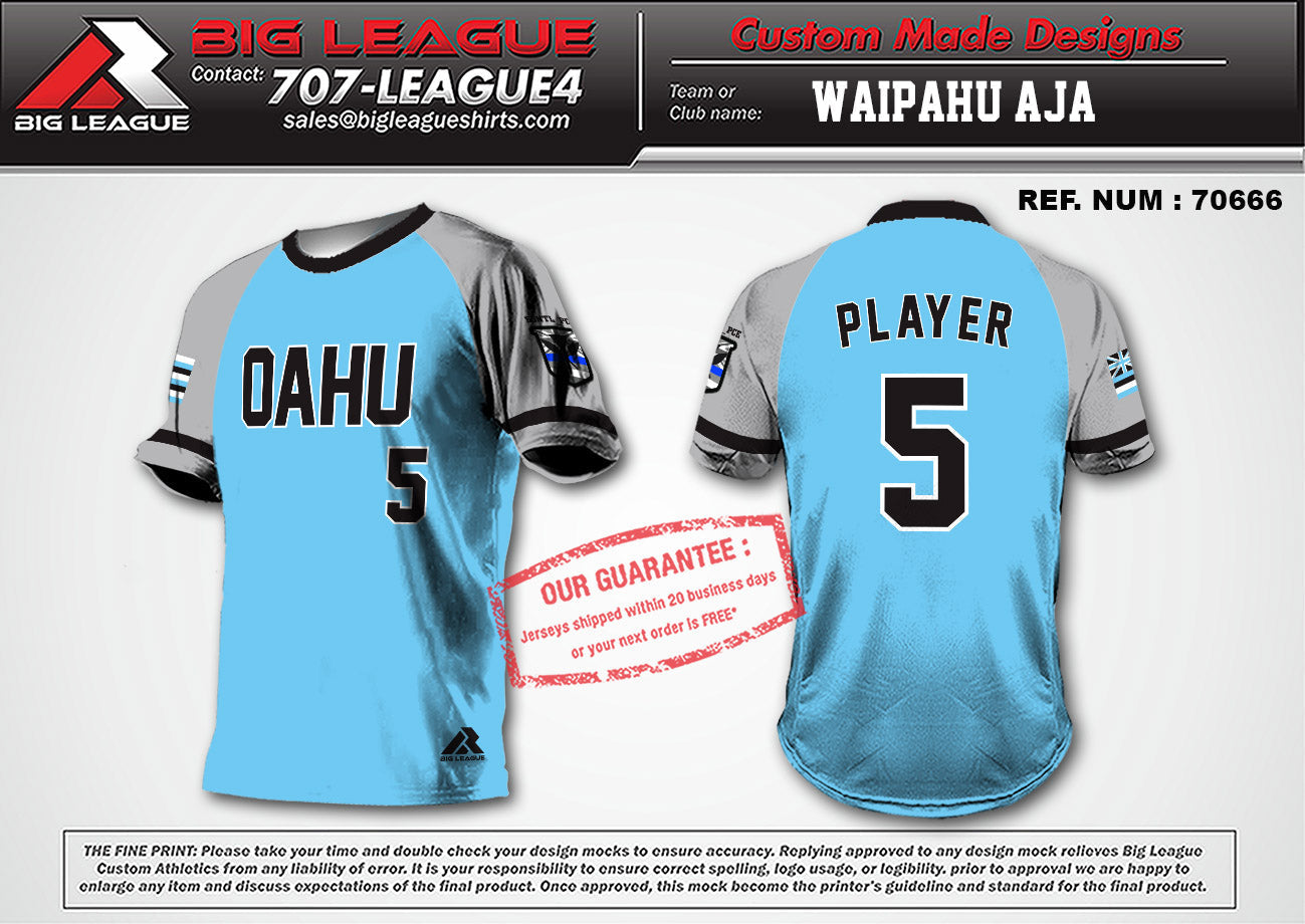 Waipahu Aja - Grey Sleeve - Baseball